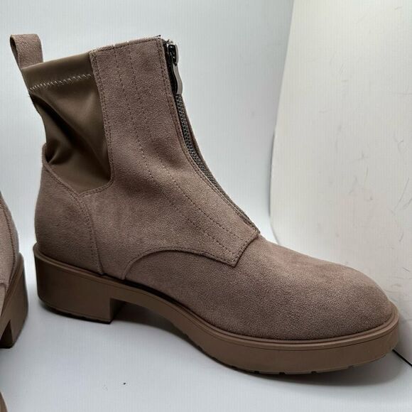 CUSHIONAIRE Women's zipper boot +Memory Foam 9.5 WIDE TAUPE - Picture 6 of 7